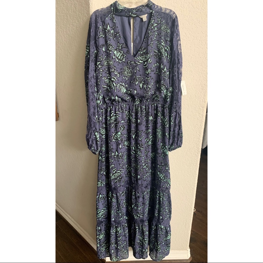 Belle Sky Blue Floral Long Sleeve Dress